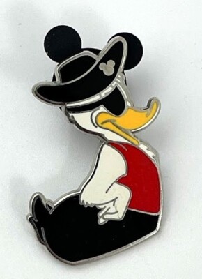 Disney Parks Hidden Mickey Mouse Rubber Donald Duck Pirate Completion Pin