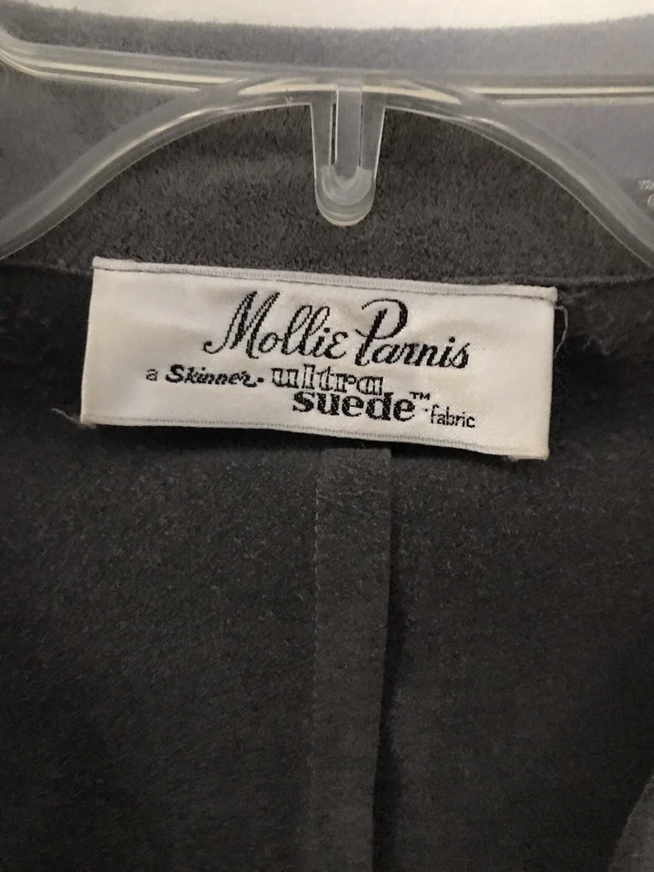 Abrigo largo vintage años 60 Mollie Parnis Paris ultra gamuza se ajusta como pequeño LEER Foto 2 de 4