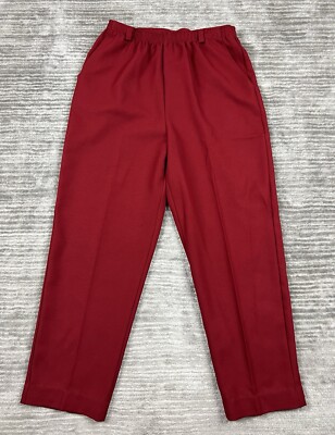 Adonna Pajama Pants Womens Small Red Pull On Drawstring Polyester Casual