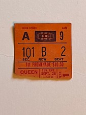 QUEEN (Band) Concert Ticket Stub 9/28/1980 MSG in NYC
