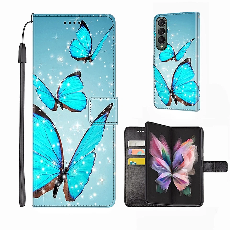 Personalised Flip Wallet Leather PU Case Cover Custom For Galaxy Z Fold 4 5 6 7 - Image 2 of 4