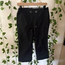 Prana Black Cropped Ankle Pants with Elastic Waistband