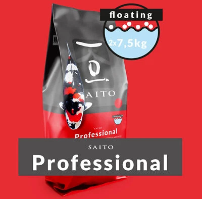 SAITO PROFESSIONAL Premium Koifutter 3mm Wachstum & Farbe Teich Fischfutter 15kg