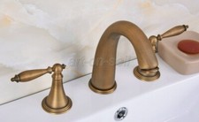 Antique Brass Widespread 8-inch Bathroom Sink Faucet 3 Holes Vanity Tub Tap