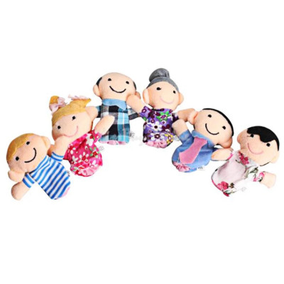 6Pcs Baby Kid Plush Cloth Play Game Learn Story Family Finger Puppets Toys Set f