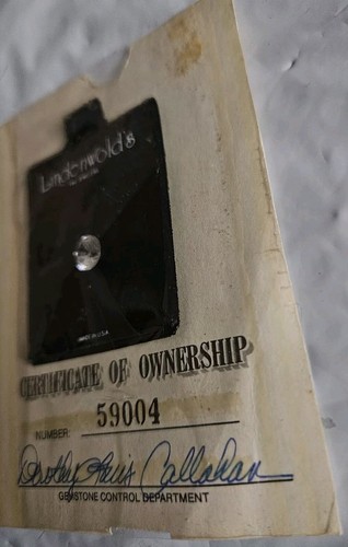 Vtg 1980s Lindenwold Fine Jewelers Cubic Zirconia Loose Gemstone Cert. Ownership - Picture 5 of 7