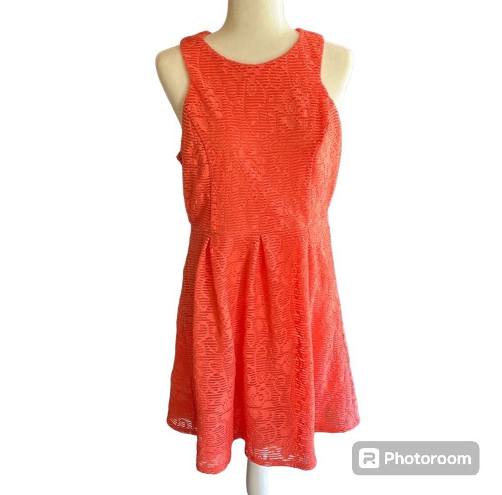 Maurices Sleeveless Keyhole Back Coral Lace Dress Size XL | eBay