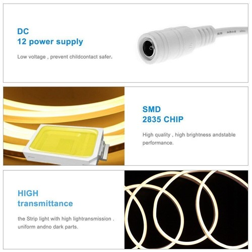 1-5M Neon Strip Light 120LED/m Flexible Waterproof 12V Room Bar Christmas Lights - Picture 5 of 21