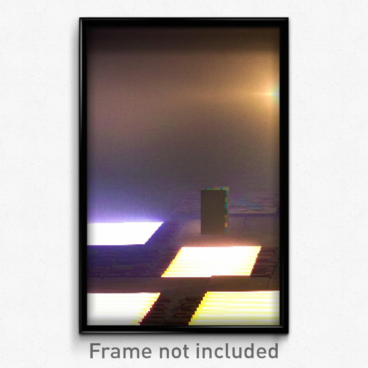 8 Bit Psychedelic Pixel Art Poster - Rectangular Esplande Video Game Print