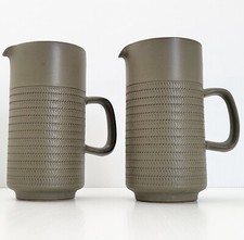 PAIRE DE PICHETS VINTAGE 1960 EN CERAMIQUE KAKI 60S 1960S ANNEES 60