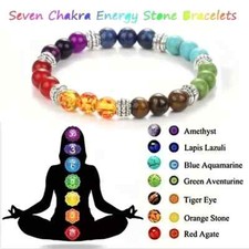 7 Chakra Healing Stone Bead Bracelet Yoga Balance Life Energy Natural Stone Gift