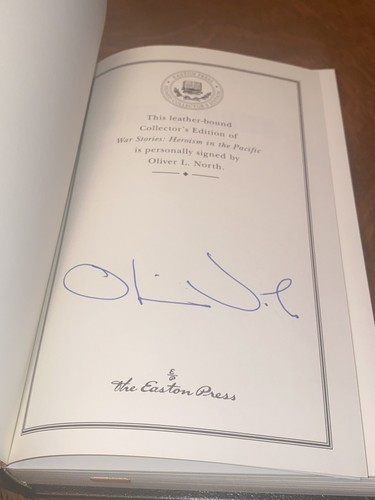 Easton Press WAR STORIES Signed Edition by Oliver North 2 Volume Set Pacific - Picture 8 of 13