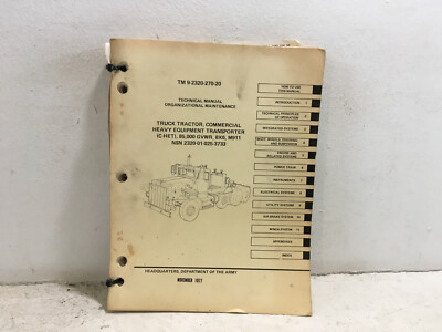 TM 9-2320-270-20 Truck Tractor(C-HET), 85,000 GVWR, 8x6, M911. 1977