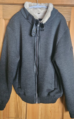 Schott Men s Sherpa Lined Coat B3 Bomber Sweater Jacket  XL