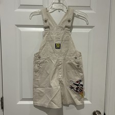 Vintage 90s Classic Looney Tunes Collection Girls 10 Shortalls Overalls Beige