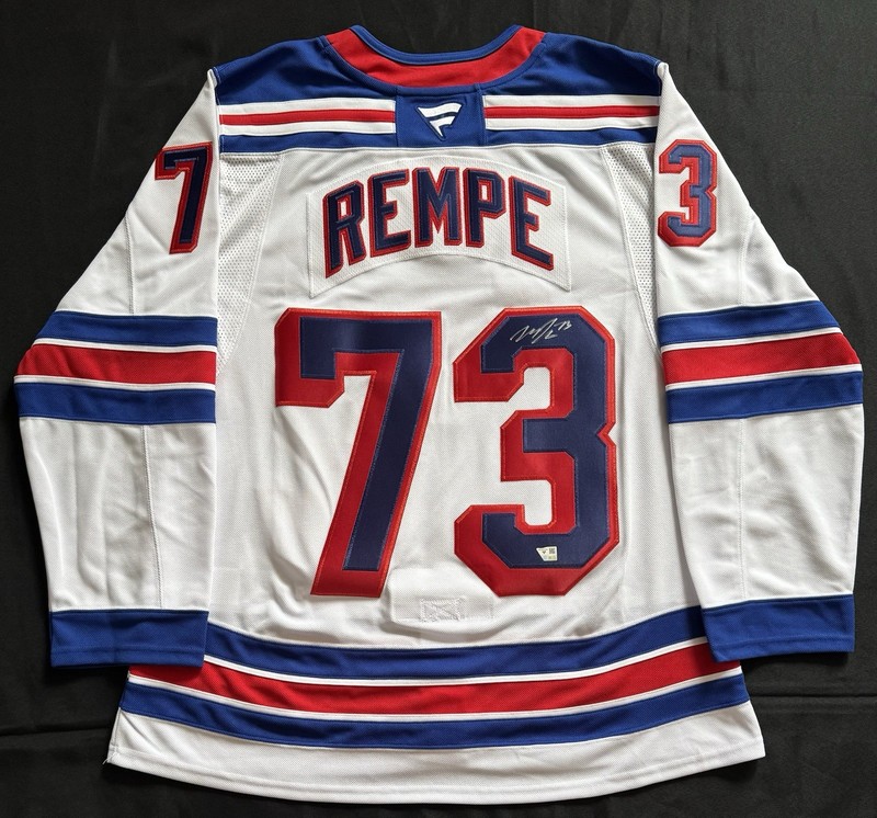 Matt Rempe New York Rangers Signed White Fanatics Authentic Premium Jersey