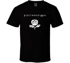 Fleetwood Mac 70s Classic Rock N Roll Vintage Worn Look Music Black T Shirt