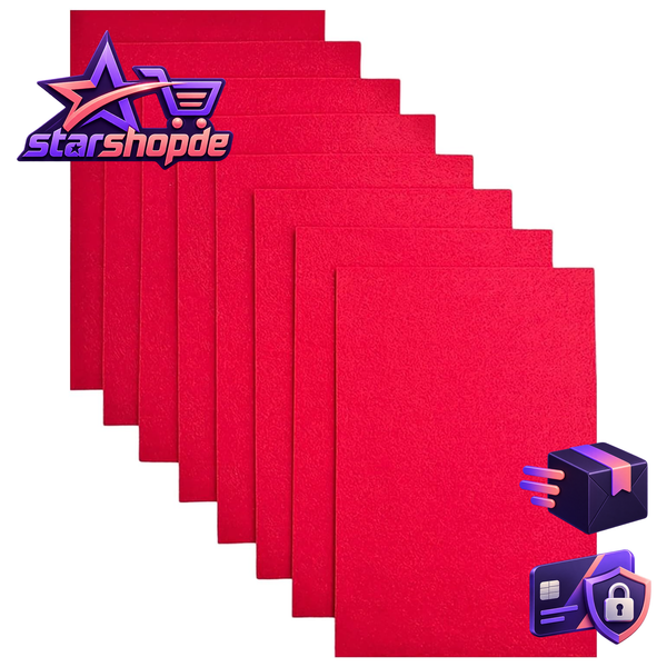 Filz 2Mm Dick 8 StüCk 20X30Cm Bastelfilz Quadrate Rot FüR Diy-Projekte-image