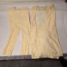 Men'sTraditional Nigerian Kaftan Pants Set Cream/Beige Embroidered Formal Wear