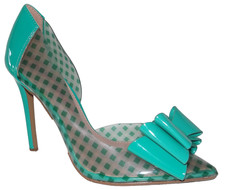 NEW Betsey Johnson Prince Turquois/Clear Bow Stiletto Pumps 7 M