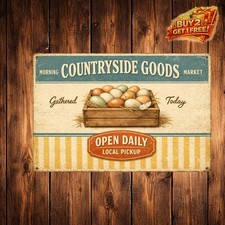 Laid Daily Farm Fresh Eggs Vintage Metal Sign Country Style Wall Decor 8x12