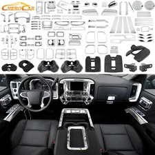 Interior Decor Cover Decor Trim Kit For GMC SIERRA/ Chevy Silverado 14-18 Chrome