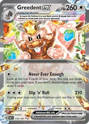 Greedent ex 179/197 SV03: Obsidian Flames Holo-MINT CONDITION
