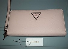 Guess Laurel Zip-Around Organizer Clutch Wallet Light Rose Blush Pink