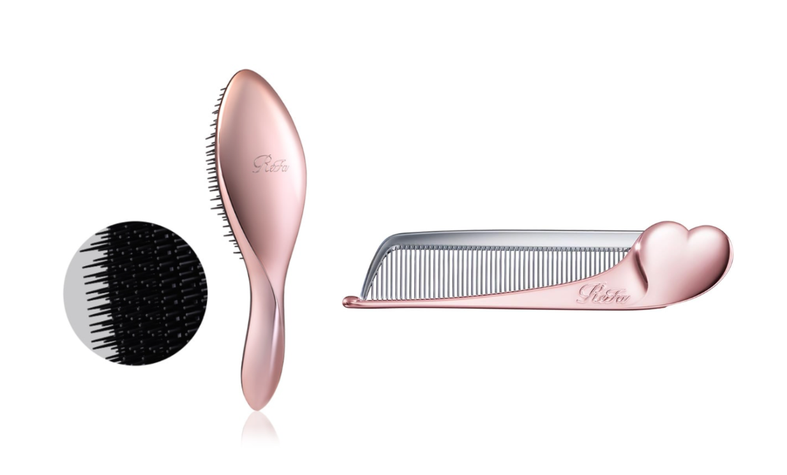 ReFa AILE Brush Rose Gold + Heart Comb Aira Choose 1 Color Hair