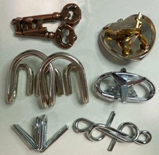 Hanayama Cast Puzzle Wisdom Circle 6 Unbranded Metal Brain Teaser Used PP6