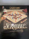 Vintage Scrabble Deluxe Edition Crossword Game Milton Bradley 1989 Complete EUC