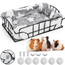 Rat Cage Platform Metal Basket Rat Hammock with Mat Hanging Chew Proof Squirr...