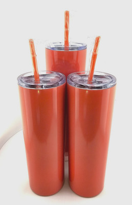 Stainless Steel Travel Tumblers NEW Set of 3 Insulated 20oz Peach