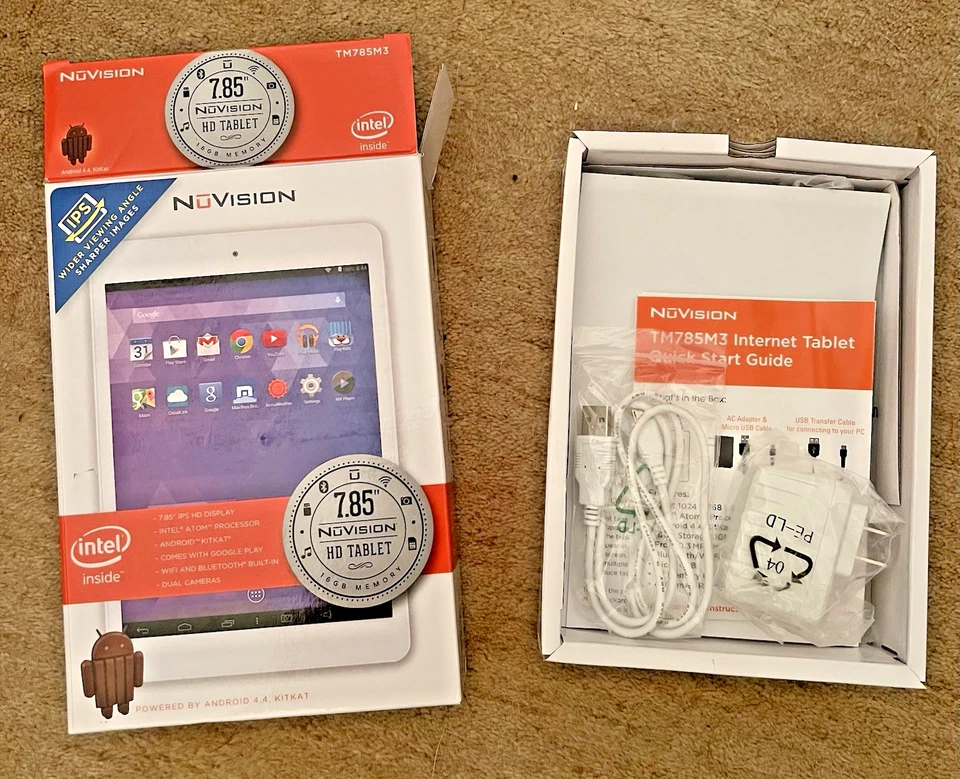 16 GB Android HD Tablet Intel 7.85" NuVision Gold & White TM785M3 - Image 4 of 4