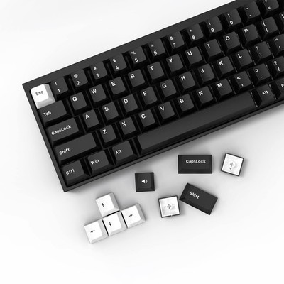 XVX WOB Keycaps 168 Key Double Shot PBT Custom Minimalist White On Black Set