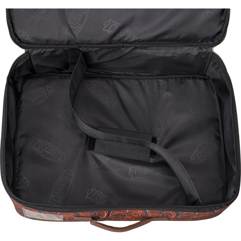 Stackable Travel Western Boot Case - Overnight Case - Floral Leather Tool Print - Image 3 of 4