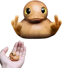 Handmade Wooden Middle Finger Duck Figurine, Easter Basket Stuffers Funny Mini D