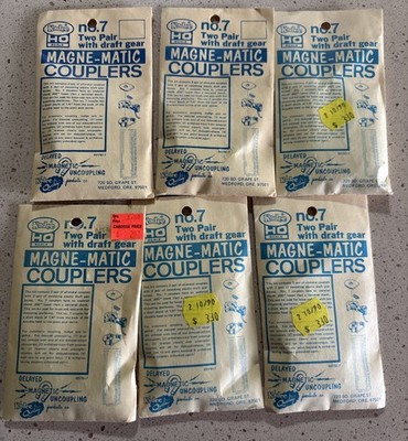 Kadee No. 7 Magne-Matic Couplers with Draft Gear Packs HO Scale NOS Free Ship