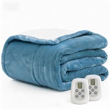 Heated Blanket Electric Blanket King 100"x90" Heating Blanket with Dual Contr...