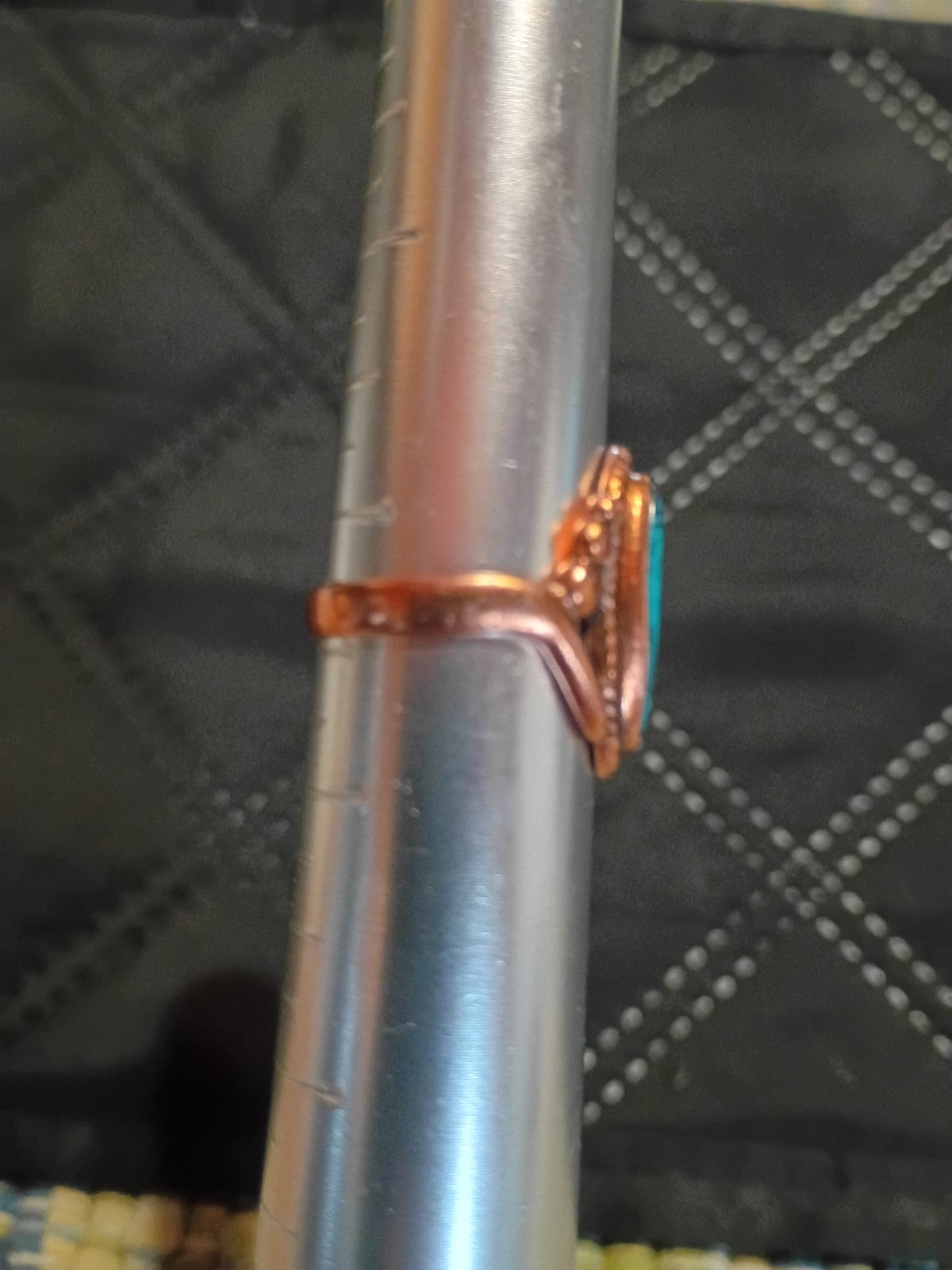 Bell Trading Post Solid Copper Turquoise Ring Nav… - image 5