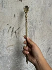 Antique Brass Back Scratcher Original Old Fine Hand Carved