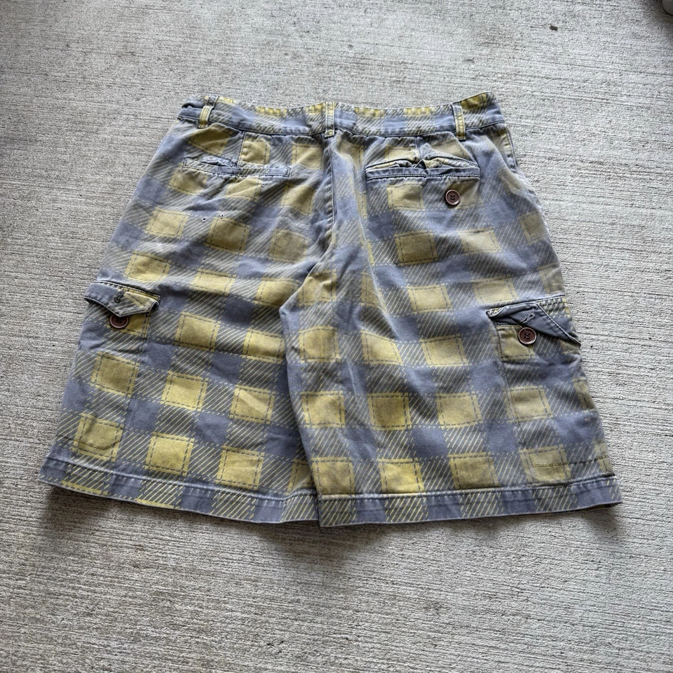 Pantalones Cortos Carga Y2K Vintage Alpinestars Cuadros Amarillo y Gris Colorway Logo Para Hombre 32 Foto 4 de 4