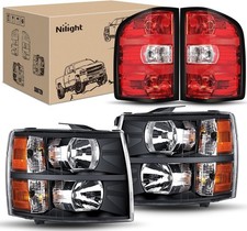 Nilight Headlight Taillight Assembly For 2007-2013 Silverado 1500 2500hd 3500hd