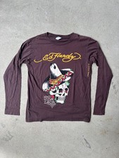 Vintage Ed Hardy Christian Audigier Long Sleeve Women’s T-Shirt Skull Tattoo