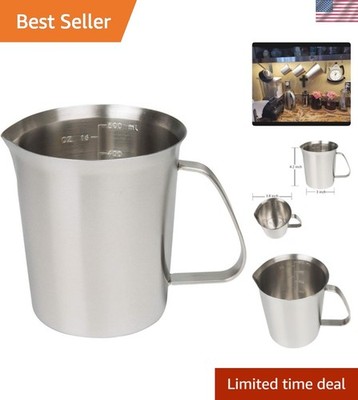 Stainless Steel Measuring Cup 16 Ounce/ 0.5 Liter- 2 Cup, Milk Frothing Pitch...
