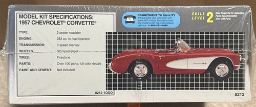 NEW AMT Ertl 1957 Chevrolet Corvette 1/25 Scale Model Kit 8212 Sealed ...