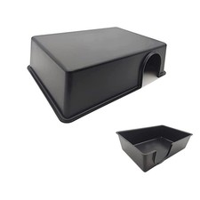 Amypet Different Size Reptile Use Hide Cave for Snakes,Reptiles, L, black