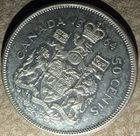 1964 Canada 50 Cent Piece 80% Silver Queen Elizabeth II Half Dollar