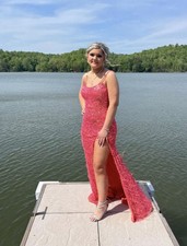 Racheal Allan Prom Dress Coral Size 6 Formal Dress