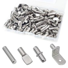 108 Pcs Shelf Pins Kit, Metal Nickel Plated Shelf Support Pin - 4 Style